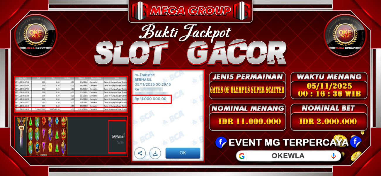 Bukti JP situs Okewla hari Rabu, 05 November 2025