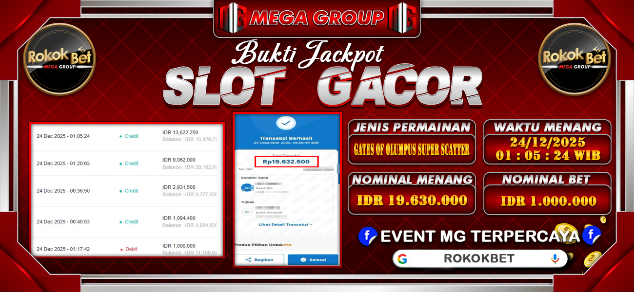 Bukti JP situs Rokokbet hari Rabu, 24 Desember 2025