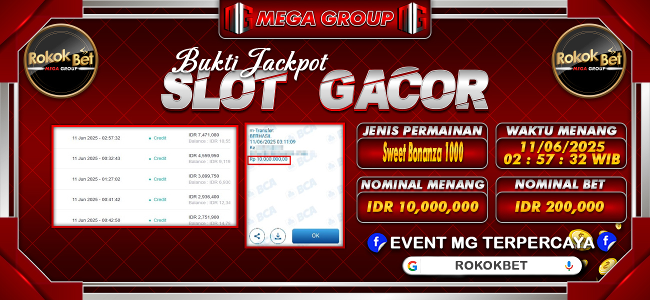 Bukti JP situs Rokokbet hari Rabu, 11 Juni 2025